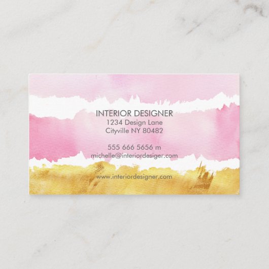 Waterverf en Visitekaartjes voor interieurontwerp  (Achterkant)