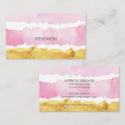 Waterverf en Visitekaartjes voor interieurontwerp  (Voorkant / Achterkant)