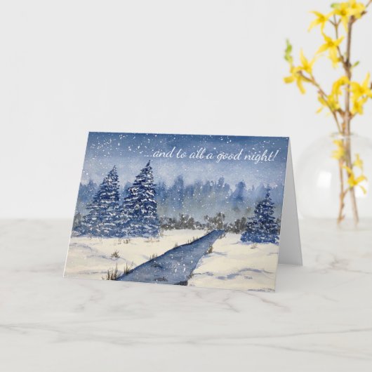 Waterverf- en winterfeestkaart kaart (Gele Bloem)