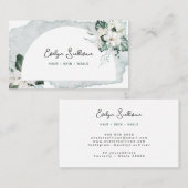 Waterverf en witte bloemen visitekaartje (Voorkant / Achterkant)