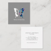 Waterverf en witte vlinder vierkante visitekaartje (Voorkant / Achterkant)