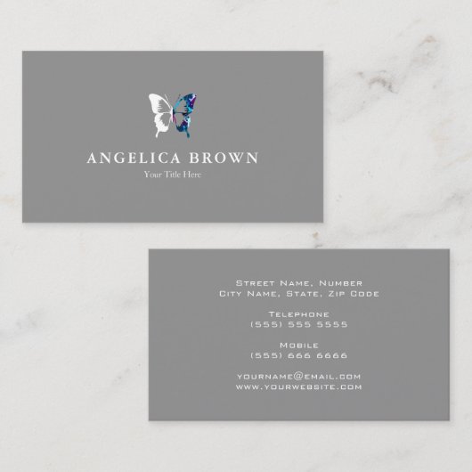 Waterverf en witte vlinder visitekaartje (Voorkant / Achterkant)