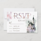 Waterverf Enchanted Castle antwoordkaarten RSVP (Voorkant)