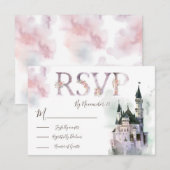 Waterverf Enchanted Castle antwoordkaarten RSVP (Voorkant / Achterkant)