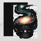 Waterverf Enchanted Space Birthday Kaart (Voorkant / Achterkant)