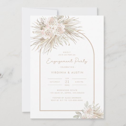 Waterverf Engagement Party Kaart (Voorkant)