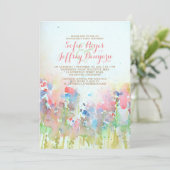 Waterverf Engagement Party - Meadow of Flowers Kaart (Staand voorkant)