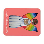 Waterverf engel met regenboogvleugels die een boek magneet (Horizontaal)