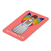 Waterverf engel met regenboogvleugels die een boek magneet (Linkerzijde)