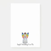 Waterverf engel met regenboogvleugels die een boek post-it® notes (Voorkant)