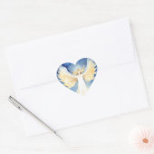 Waterverf engel op hart stickers (Envelop)