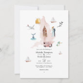 Waterverf Engeland UK London Destination Wedding Kaart (Voorkant)