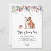  Waterverf Engels Bulldog Verjaardagsfeestje Kaart (Voorkant)