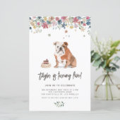 Waterverf Engels Bulldog Verjaardagsuitnodiging (Staand voorkant)