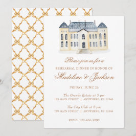 Waterverf Engels Manor Estate repetitie diner Kaart