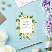 Waterverf Engels Roos Floral Lijst Save the Date Acryl Uitnodigingen (Insitu (Huwelijk))