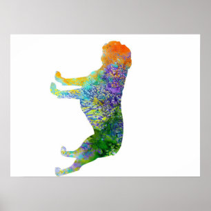 Waterverf Engelse Bulldog Art Waterverf Lover Poster