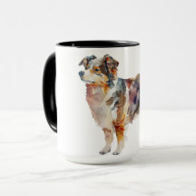 Waterverf Engelse herder