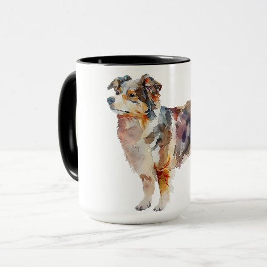 Waterverf Engelse herder Mok (Voorkant links)