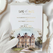 Waterverf Engelse Manor Folie Save the Date Kaart