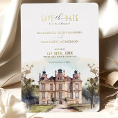 Waterverf Engelse Manor Folie Save the Date Kaart
