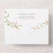  Waterverf Engelse Manor Wedding All In One Uitnodiging (Achterkant)