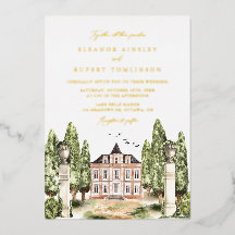  Waterverf Engelse Manor Wedding