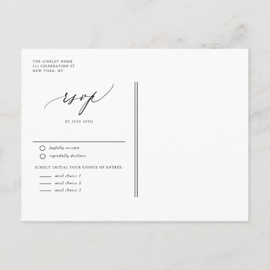 Waterverf Engelse Manor Wedding Uitnodiging Briefkaart (Achterkant)