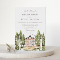 Waterverf Engelse Manor Wedding
