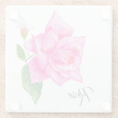 Waterverf Engelse Roos Flower Glazen Onderzetter (Achterkant)