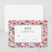 Waterverf | Engelse Rozen — Wedding RSVP Kaartje (Voorkant / Achterkant)