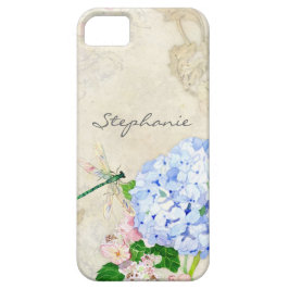 Waterverf Engelse tuin, blauw n roze hydrangeas Case-Mate iPhone Case