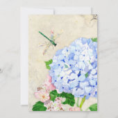 Waterverf Engelse tuin, blauw n roze hydrangeas Kaart (Achterkant)