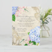 Waterverf Engelse tuin, blauw n roze hydrangeas Kaart (Staand voorkant)