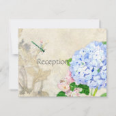 Waterverf Engelse tuin, blauw n roze hydrangeas Kaart (Achterkant)