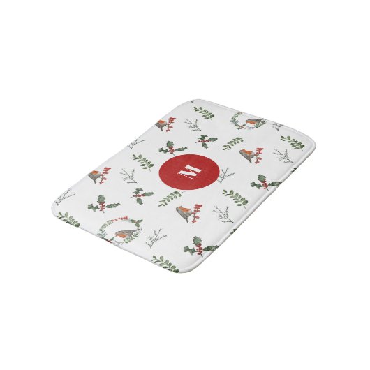 Waterverf English Robin Kerstfeestay Badmat (Gekanteld)