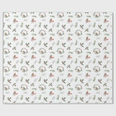 Waterverf English Robin Kerstfeestay Gift Cadeaupapier (Vlak)