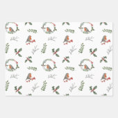 Waterverf English Robin Kerstfeestay Gift Inpakpapier Vel (Voorkant)