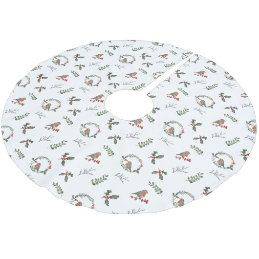 Waterverf English Robin Kerstfeestay Gift Kerstboom Rok (Gekanteld)