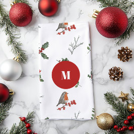 Waterverf English Robin Kerstfeestay Theedoek