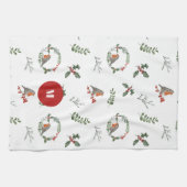 Waterverf English Robin Kerstfeestay Theedoek (Horizontaal)