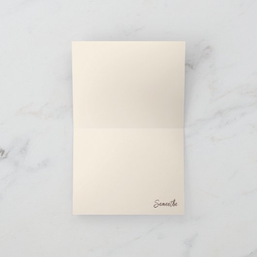 Waterverf Enkelvoudige Gele Rose Bedankkaart (Binnen)