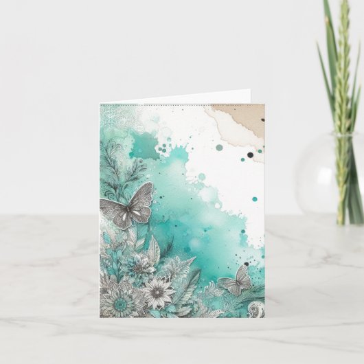 Waterverf Ephemera Blank Notitiekaartje (Voorkant)