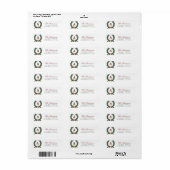 Waterverf Equestrian Lauwerkrans Monogram Etiket (Full Sheet)