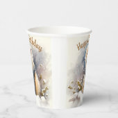 Waterverf Ermine Snowy Landscape Verjaardagsfeestj Papieren Bekers (Rechts)