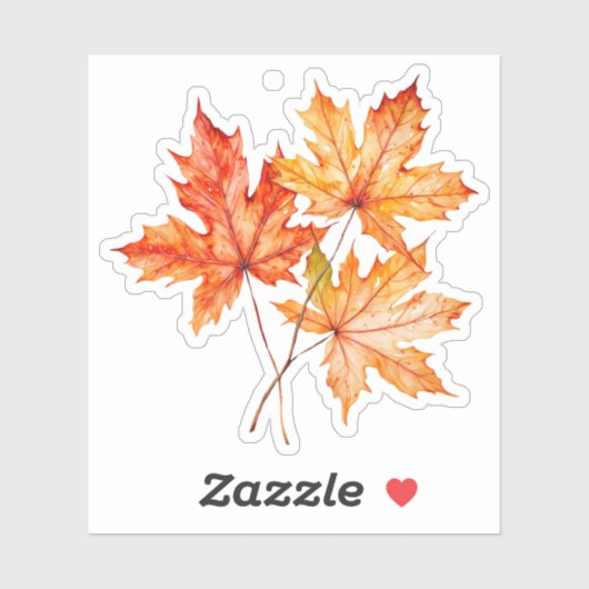 Waterverf esdoornbladeren sticker (Vel)