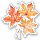 Waterverf esdoornbladeren sticker (Voorkant)