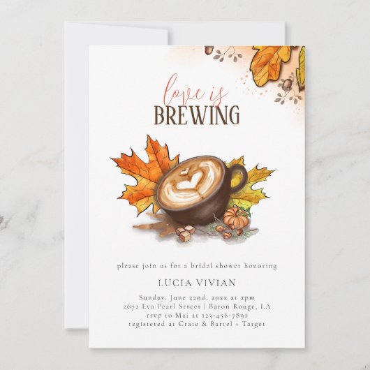 Waterverf espresso liefde is het brouwen van Vrijg Kaart (Voorkant)