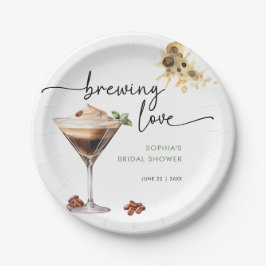 Waterverf Espresso Martini Bruidsdiner Papieren Bordje