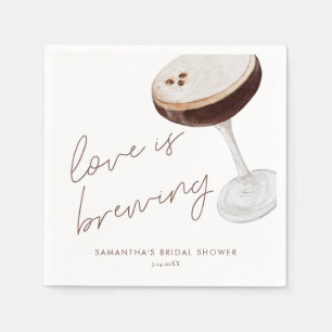Waterverf Espresso Martini Bruidsdouche Favor Servet